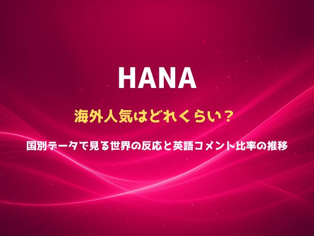 HANAの海外人気はどれくらい？国別データで見る世界の反応と英語コメント比率の推移
